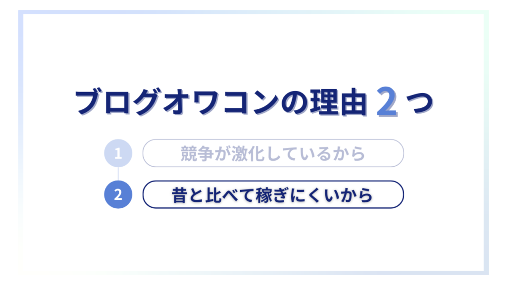 ブログオワコン理由②昔と比べて稼ぎにくいから