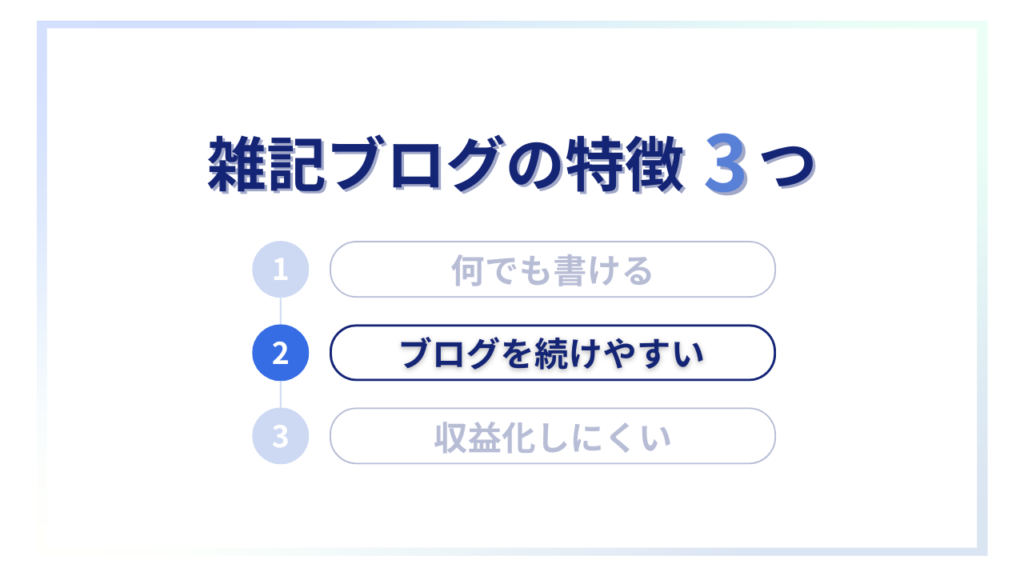 雑記ブログの特徴②ブログを続けやすい