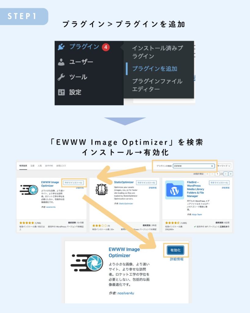 EWWW Image Optimizerを追加する