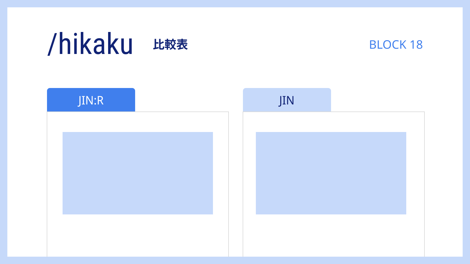 JIN:Rの「比較表」が簡単に作れる新ブロックを公開！